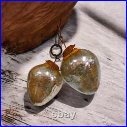 Original Vintage Rare Egg Shape Silver Glass Christmas Ornament Kugel Germany