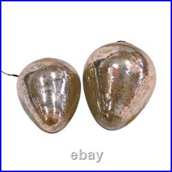 Original Vintage Rare Egg Shape Silver Glass Christmas Ornament Kugel Germany Original Vintage Rare Egg Shape Silver Glass Christmas Ornament Kugel Germany