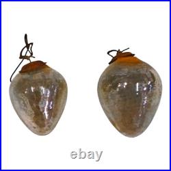 Original Vintage Rare Egg Shape Silver Glass Christmas Ornament Kugel Germany