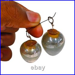 Original Vintage Rare Egg Shape Silver Glass Christmas Ornament Kugel Germany