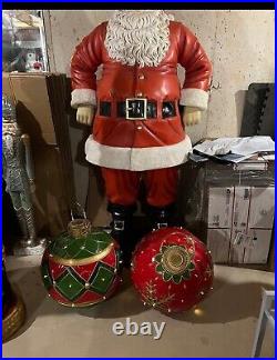 Oversized Red Christmas Ornament with LED Gold Snowflakes Lights