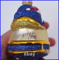 PATRICIA BREEN Signed Love is in the Air Glass 2pc Christmas Ornament with Tag