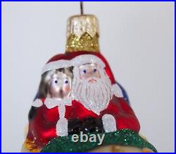 PATRICIA BREEN Signed Love is in the Air Glass 2pc Christmas Ornament with Tag