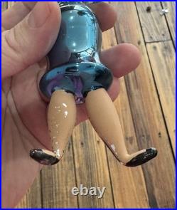 Pair Of LARGE Vintage Annealed Glass Christmas Ornaments Pilot & Stewardess RARE