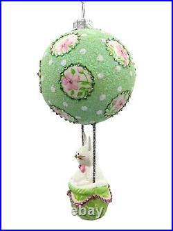 Patricia Breen About the Sky Green Pink Bunny Easter Holiday Christmas Ornament