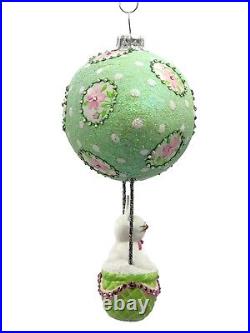 Patricia Breen About the Sky Green Pink Bunny Easter Holiday Christmas Ornament