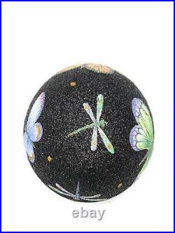 Patricia Breen Butterfly Black Egg Floral Christmas Ornament Neiman Marcus