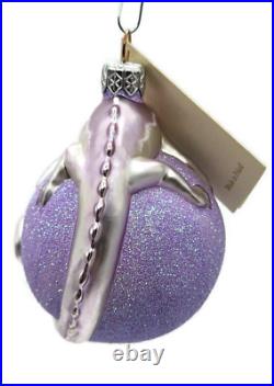 Patricia Breen Chameleon Lavender Blown Glass Christmas Holiday Tree Ornament