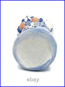 Patricia Breen Exquisite Santa Azure Blue Christmas Holiday Tree Ornament Floral