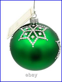 Patricia Breen Grande Orb Green Crystal de Glace Christmas Holiday Ornament