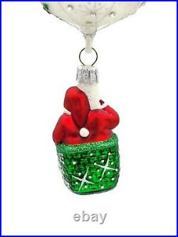 Patricia Breen Skyward Santa Holly Crystals Balloon Christmas Holiday Ornament