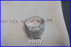 PerfectDavld/YurmanSterlingSilver925/Wheaton Pave Diamonds Ring 16x12mm Size 7