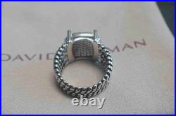 PerfectDavld/YurmanSterlingSilver925/Wheaton Pave Diamonds Ring 16x12mm Size 7