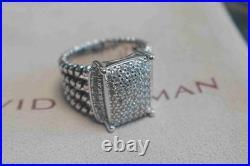 PerfectDavld/YurmanSterlingSilver925/Wheaton Pave Diamonds Ring 16x12mm Size 7