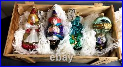 Polonaise 4 Wizard of Oz Kurt Adler Ornaments Handblown & Painted in Wooden Box