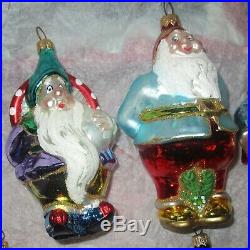 Polonaise Kurt Adler SNOW WHITE & 7 DWARFS Glass Christmas Ornament Set MINT