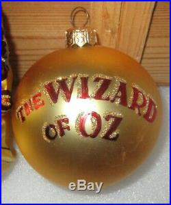 Polonaise Kurt Adler WIZARD OF OZ Boxed Set 6 Glass Christmas Ornaments with Crate