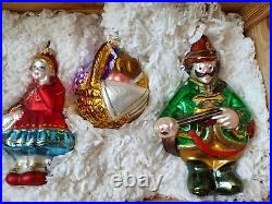 Polonaise Little Red Riding Hood glass Christmas ornament set of 4 Kurt Adler