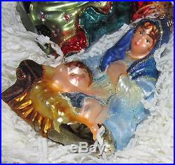 Polonaise NATIVITY 5pc Glass Ornaments in Wood Box Christmas Holiday Kurt Adler