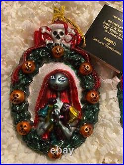 Polonaise Nightmare Before Christmas Jack & Sally Glass Ornament Boxed Set