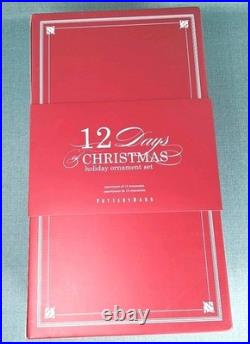Pottery Barn 12 Days of Christmas Glass Ornament Set COMPLETE with Original Box