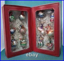 Pottery Barn 12 Days of Christmas Glass Ornament Set COMPLETE with Original Box