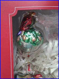 Pottery Barn 12 Days of Christmas Glass Ornament Set COMPLETE with Original Box