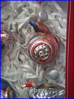 Pottery Barn 12 Days of Christmas Glass Ornament Set COMPLETE with Original Box