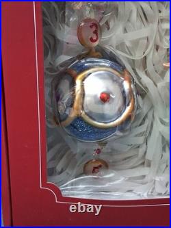Pottery Barn 12 Days of Christmas Glass Ornament Set COMPLETE with Original Box