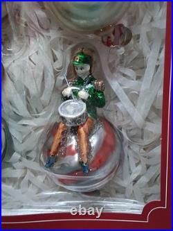 Pottery Barn 12 Days of Christmas Glass Ornament Set COMPLETE with Original Box