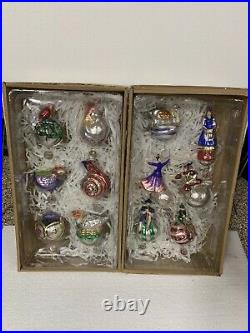 Pottery Barn 12 Twelve Days of Christmas Mercury Glass Ornaments SET OF 12 NEW