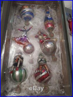 Pottery Barn Set of 12 Days of Christmas Painted Mercury Ornaments Complete