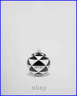 Prada Glass Christmas ornament set of 4 Black & White