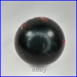 Pre War Christmas Ornament Black Glass Stenciled Man Horse Made In Poland 1930s
