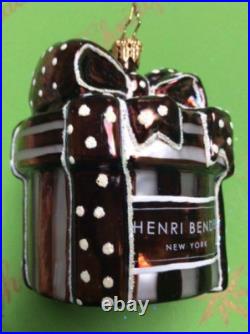 Prototype Henri Bendel New York Gift Box Glass Ornament