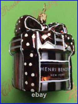 Prototype Henri Bendel New York Gift Box Glass Ornament