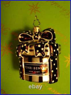 Prototype Henri Bendel New York Gift Box Glass Ornament