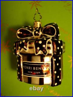 Prototype Henri Bendel New York Gift Box Glass Ornament