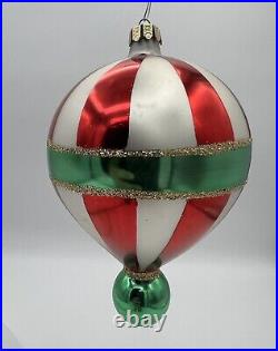 RADKO RARE Retired 1988 LARGE STRIPED BALLOON Christmas ornament EUC