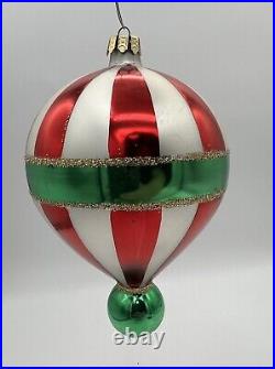 RADKO RARE Retired 1988 LARGE STRIPED BALLOON Christmas ornament EUC