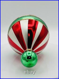 RADKO RARE Retired 1988 LARGE STRIPED BALLOON Christmas ornament EUC