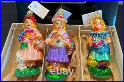 RADKO SPRING MAIDENS 98-SP-34 set of 3 LIMITED EDITION seamed blown glass