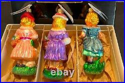 RADKO SPRING MAIDENS 98-SP-34 set of 3 LIMITED EDITION seamed blown glass