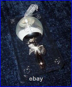 RARE 2013 Hallmark BABY'S FIRST Christmas Glass & Metal Rattle Keepsake Ornament