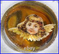 RARE 3 Vintage Germany Mercury Glass Foil Angel& Santa Christmas Ornament in BOX