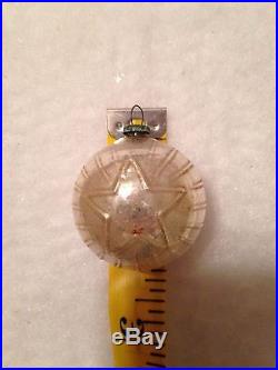 RARE 6 VTG OCCUPIED JAPAN GLASS FEATHER TREE CHRISTMAS ORNAMENT INDENT BUMPY