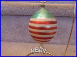 RARE ANTIQUE Mercury Glass Patriotic Red White Blue Christmas Ornament 5