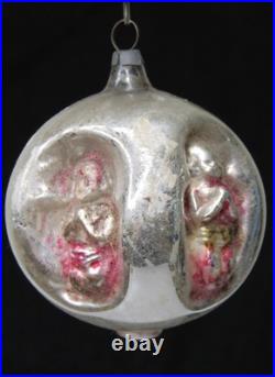 RARE Antique VTG Glass Multi Outdent Embossed PRAYING ANGEL Christmas Ornament RARE Antique VTG Glass Multi Outdent Embossed PRAYING ANGEL Christmas Ornament