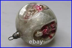 RARE Antique VTG Glass Multi Outdent Embossed PRAYING ANGEL Christmas Ornament