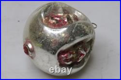 RARE Antique VTG Glass Multi Outdent Embossed PRAYING ANGEL Christmas Ornament